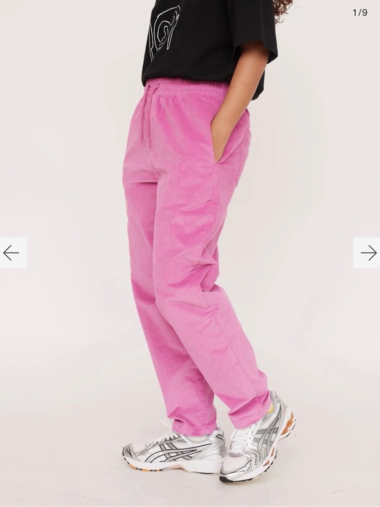 Lazy Oaf Pants - Lazy Oaf Pink Corduroy Joggers